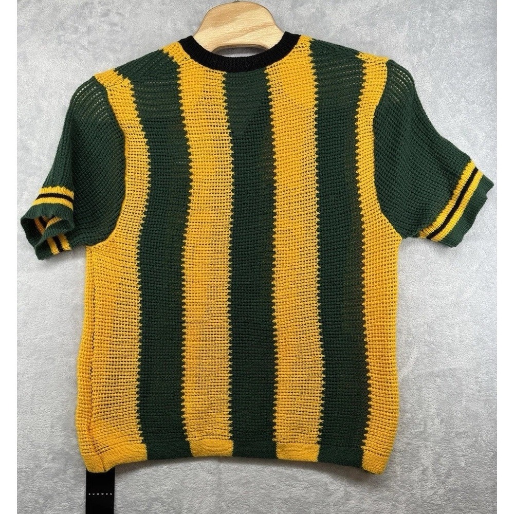 Brazil 00 V-Neck Stripe Sweater - Green & Yellow - Picture 2 of 7